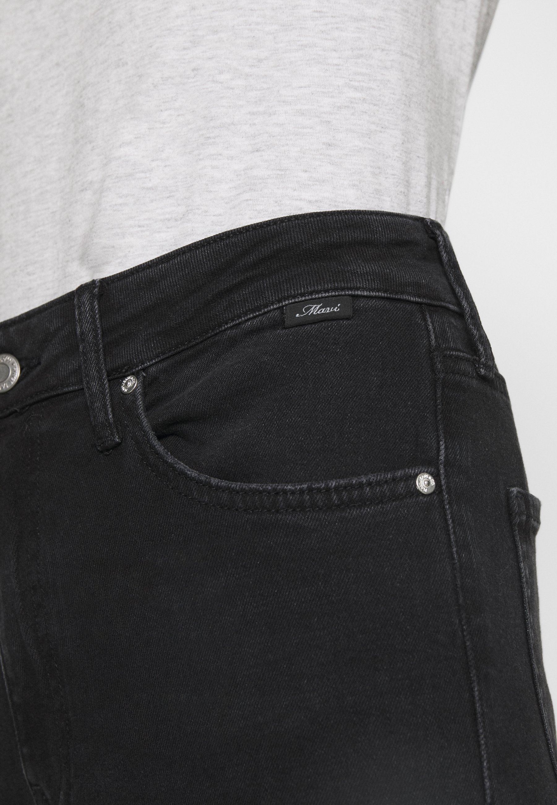 Mavi SCARLETT - Jeans Skinny Fit - smoke brushed/Zwart denim/blackdenim -  Zalando.nl