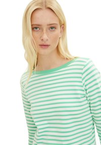 TOM TAILOR DENIM Camiseta de manga larga - white green stripe