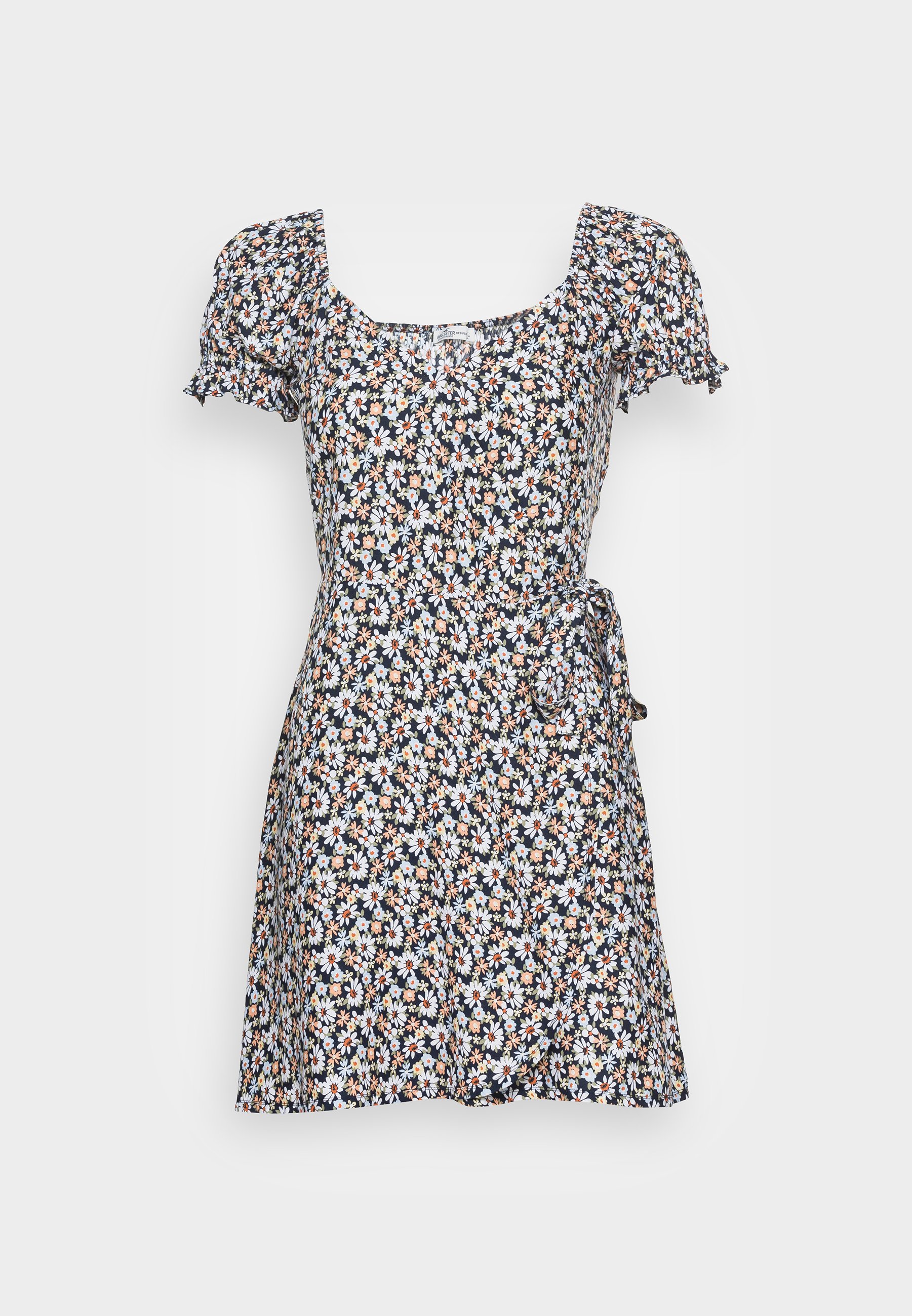 WOVEN WRAP DRESS - Day dress - black 