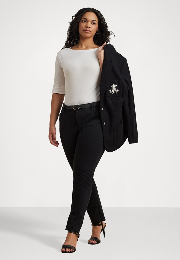 STRETCH COTTON BOATNECK TOP - Basic T-shirt4