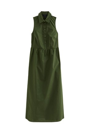 New Look, SLEEVELESS BUTTON UP MIDI - Shirt dress - khaki