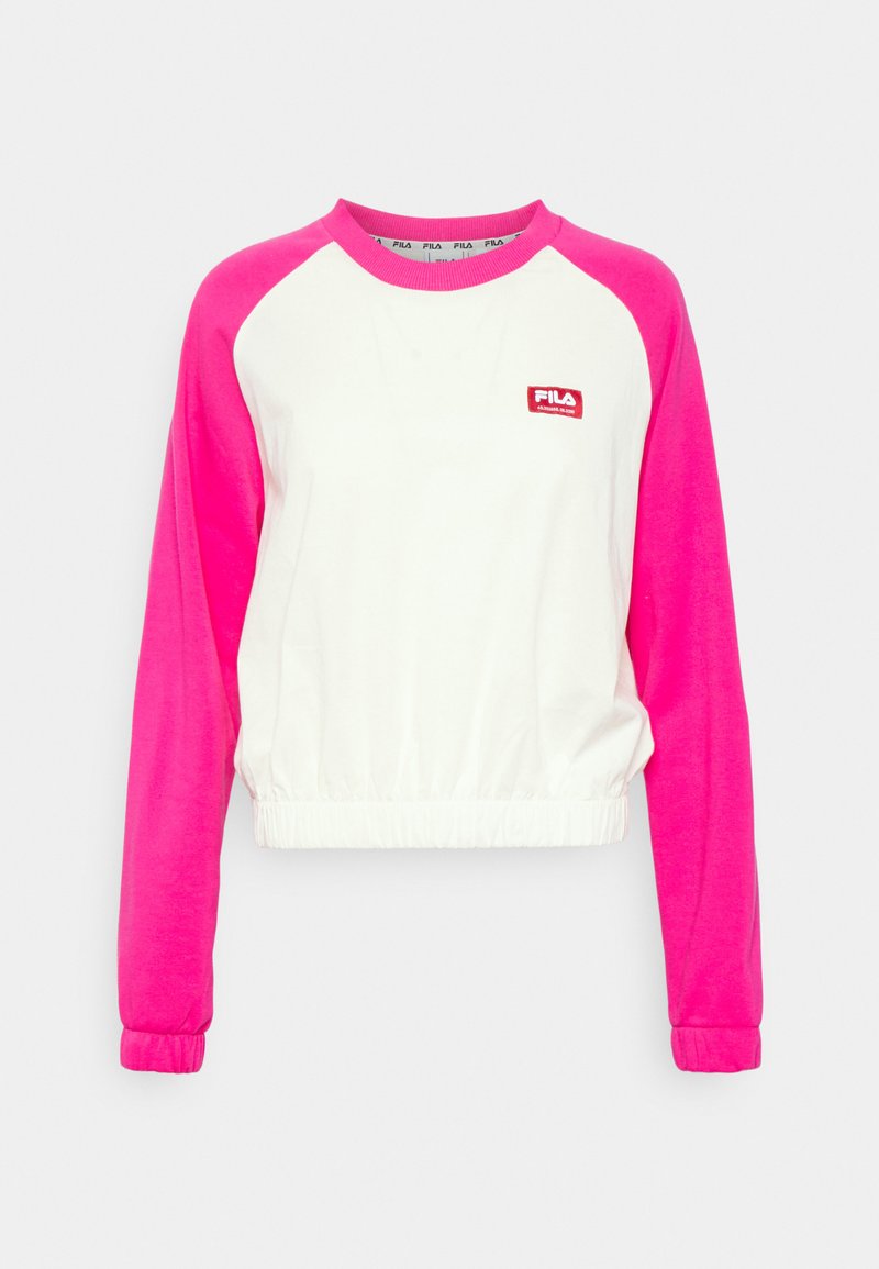 Fila RAGLAN CROPPED CREW NECK - Sweatshirt - sweet corn/pink peacock/white - Zalando.co.uk