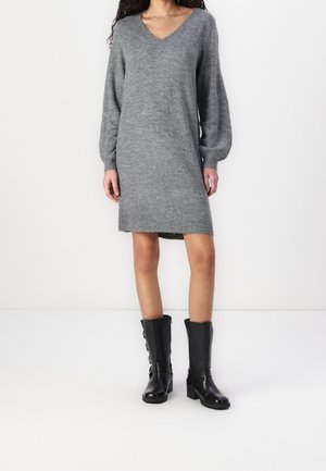 Pletené šaty - mottled dark grey