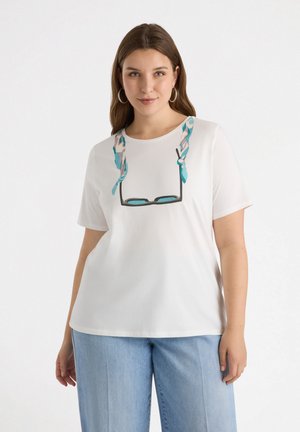 CON OCCHIALI - Print T-shirt - bianco
