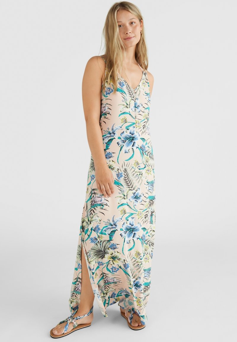 Damen Freizeitkleider | O'Neill Maxikleid tropical nights/beige - QP69774 Damen Freizeitkleider | O'Neill Maxikleid tropical nights/beige - QP69774