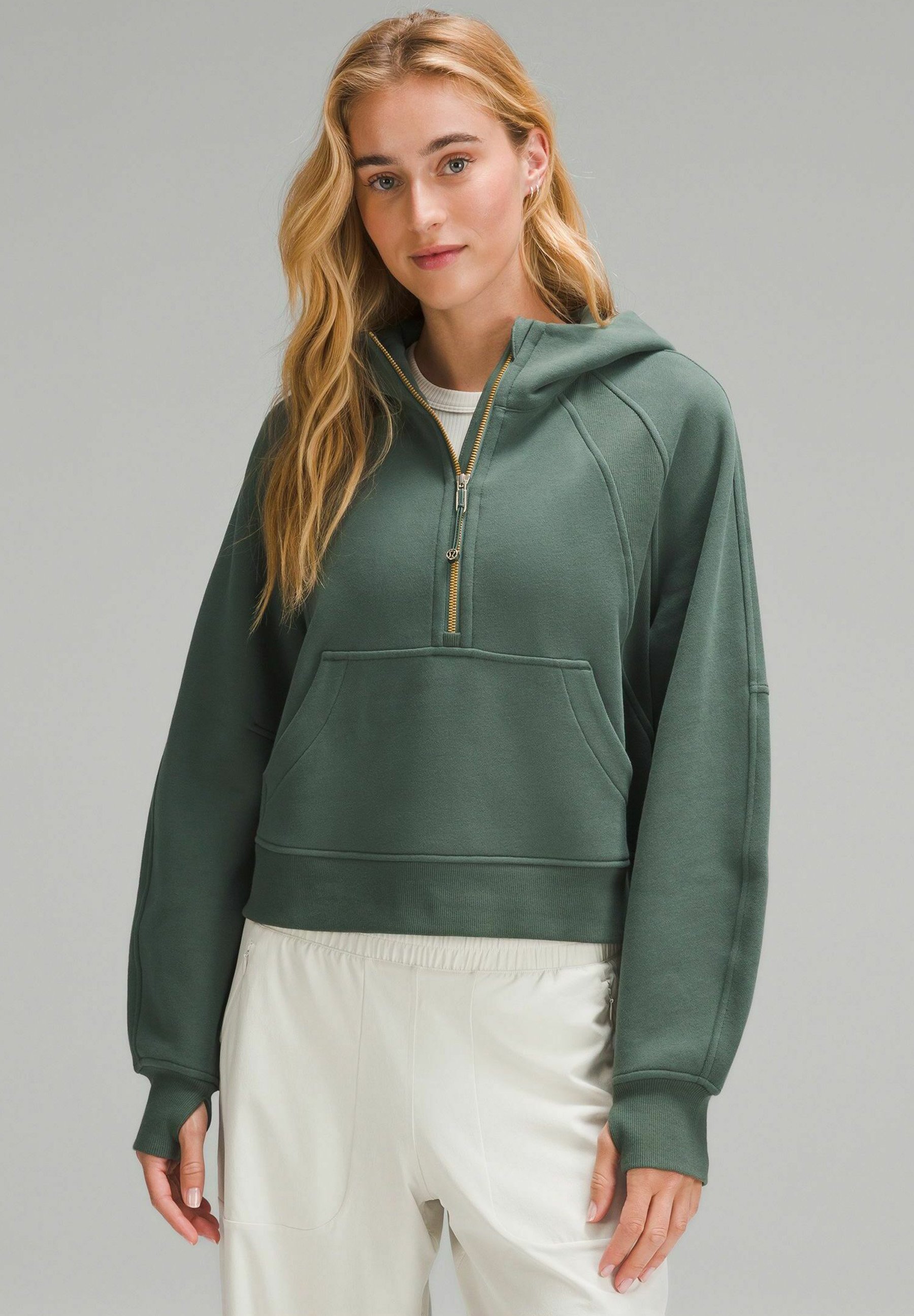 lululemon SCUBA OVERSIZED HALF-ZIP - Sweat à capuche - dark forest/vert -  ZALANDO.FR