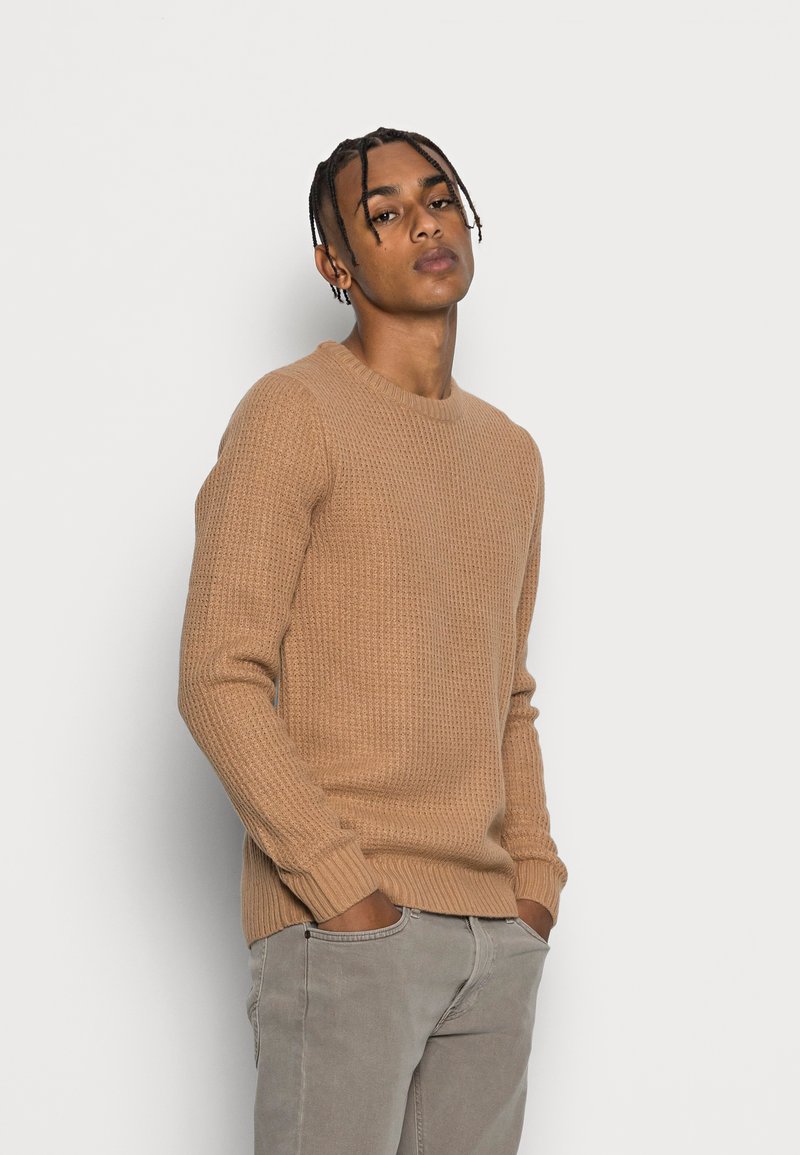 Jack & Jones JCODALTON CREW NECK - Camisola - tannin/solid