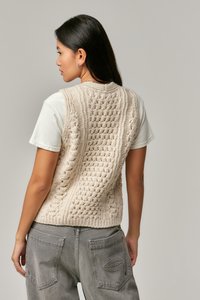 BDG Urban Outfitters BUTTON CABLE  - Mellény - cream