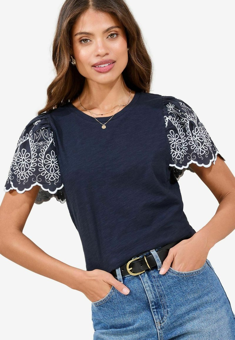 Lipsy REGULAR FIT  - Triko s potiskem - navy