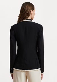 Lauren Ralph Lauren TWO TONE GEORGETTE BLAZER - Kratka jakna - black/mascarpone cream