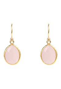 Latelita PETITE DROP EARRINGS ROSE QUARTZ GOLD - Örhänge - rose