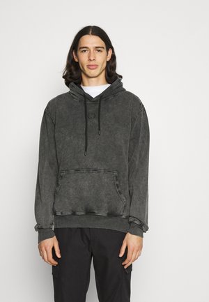 ESSENTIAL DISTRESSED HOOD - Sweatshirt - washed black