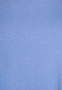 Vaaleansininen t-paita, valmistettu pehmeästä puuvillakankaasta, jossa on sileä pinta ja yksinkertainen, klassinen muotoilu ilman kuvioita tai korostuksia.