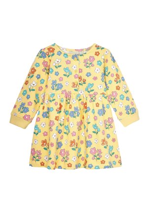 JoJo Maman Bébé BUTTON FRONT REGULAR - Džersejové šaty - yellow floral
