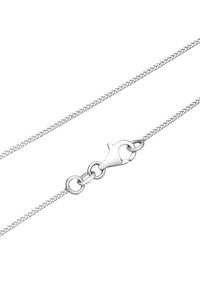 Sølv halskæde med en glat, fletet tekstur og en lobster clasp lukning. Designet har fine, sammenflettede led.