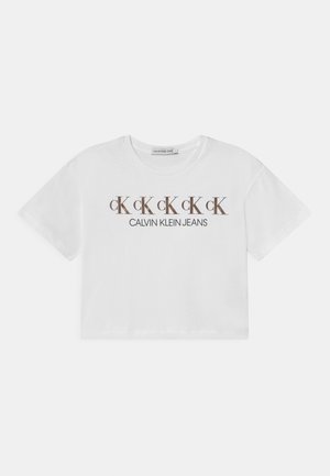 REPEAT FOIL BOXY - T-shirt z nadrukiem - white