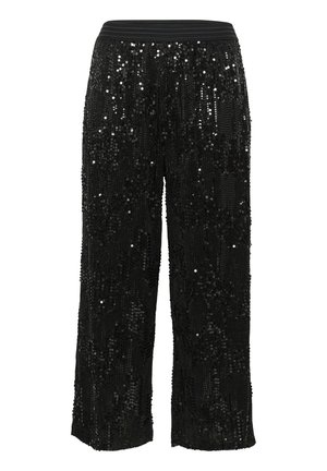 Kaffe KAAMALIE SEQUIN CROPPED  - Kelnės - black deep