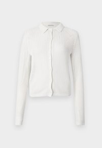 Crochet-Style Collared Button-Through Top - Cardigan - jet stream