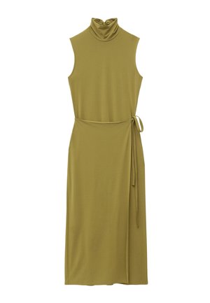 & OTHER STORIES, & OTHER STORIES SLEEVELESS TURTLENECK MIDI DRESS - Robe en jersey - chartreuse