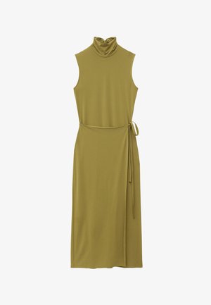 & OTHER STORIES, & OTHER STORIES SLEEVELESS TURTLENECK MIDI DRESS - Džersejové šaty - chartreuse
