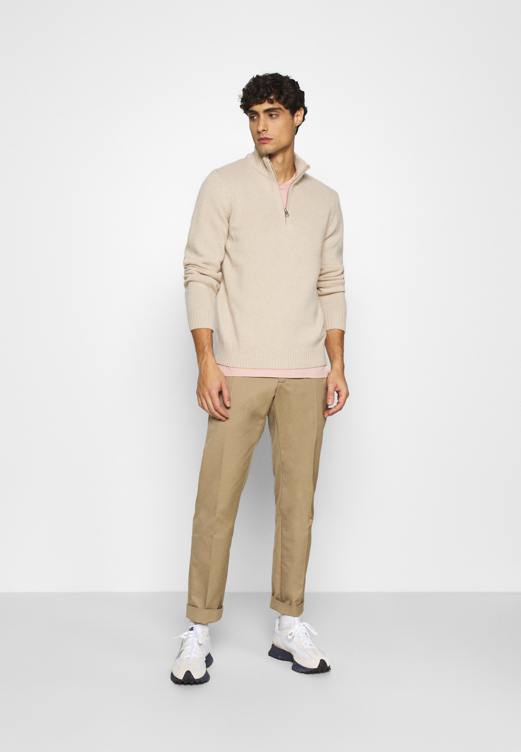TROYER ZIPPER Strickpullover chinchilla TROYER ZIPPER Strickpullover chinchilla