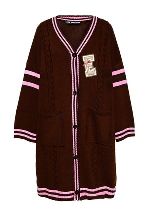 #VDR VILLADELLEROSE, LONG OVERSIZE KNIT CARDIGAN - Gilet - brown