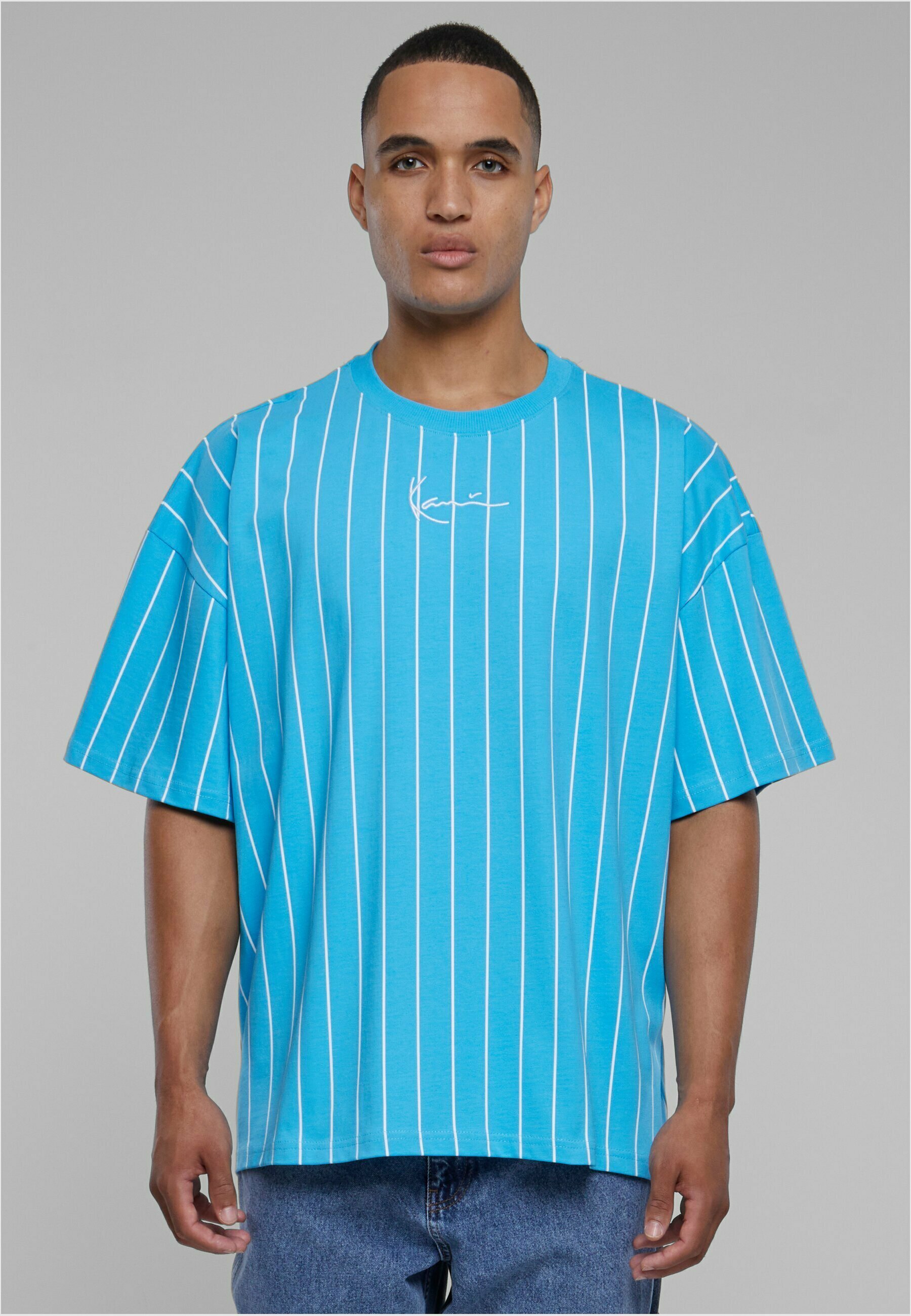 Karl Kani SMALL SIGNATURE BOXY HEAVY PINSTRIPE - Print T