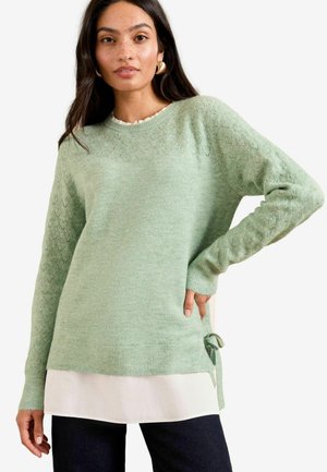 REGULAR FIT - 2 IN 1 BOBBLE STITCH - Strickpullover - green