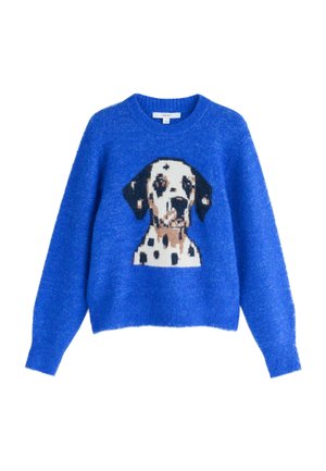Next, TALL FIT - LONG SLEEVE CREW NECK KNITTED JUMPER - Strickpullover - blue dog graphic