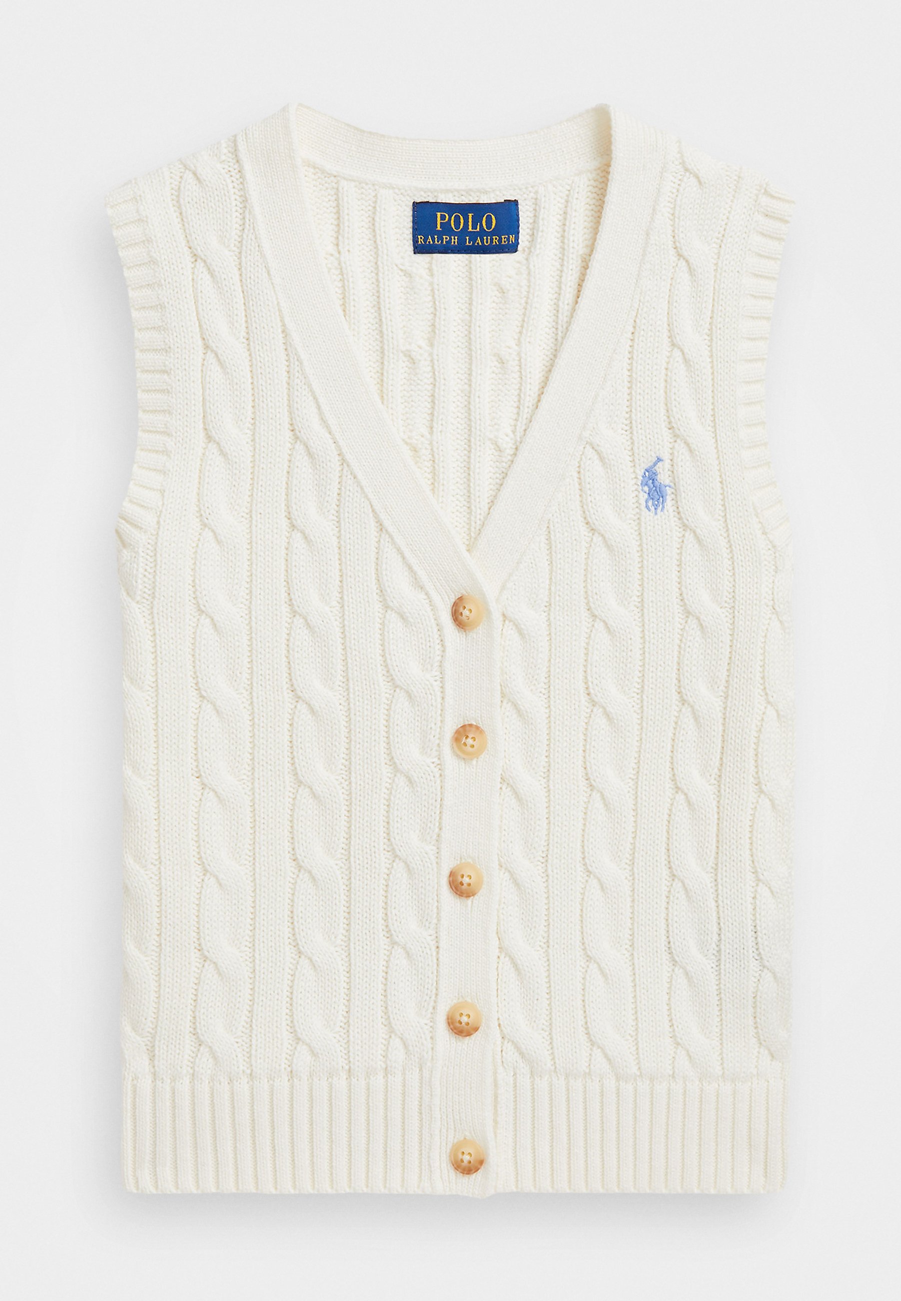 Polo Ralph Lauren CABLE KNIT COTTON SWEATER VEST - Waistcoat