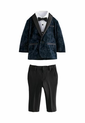 REGULAR FIT SET - Sakko - navy blue floral velvet
