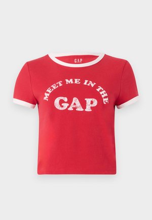 GAP, LOGO MEET ME CROP CREW - Тениска с щампа - modern red