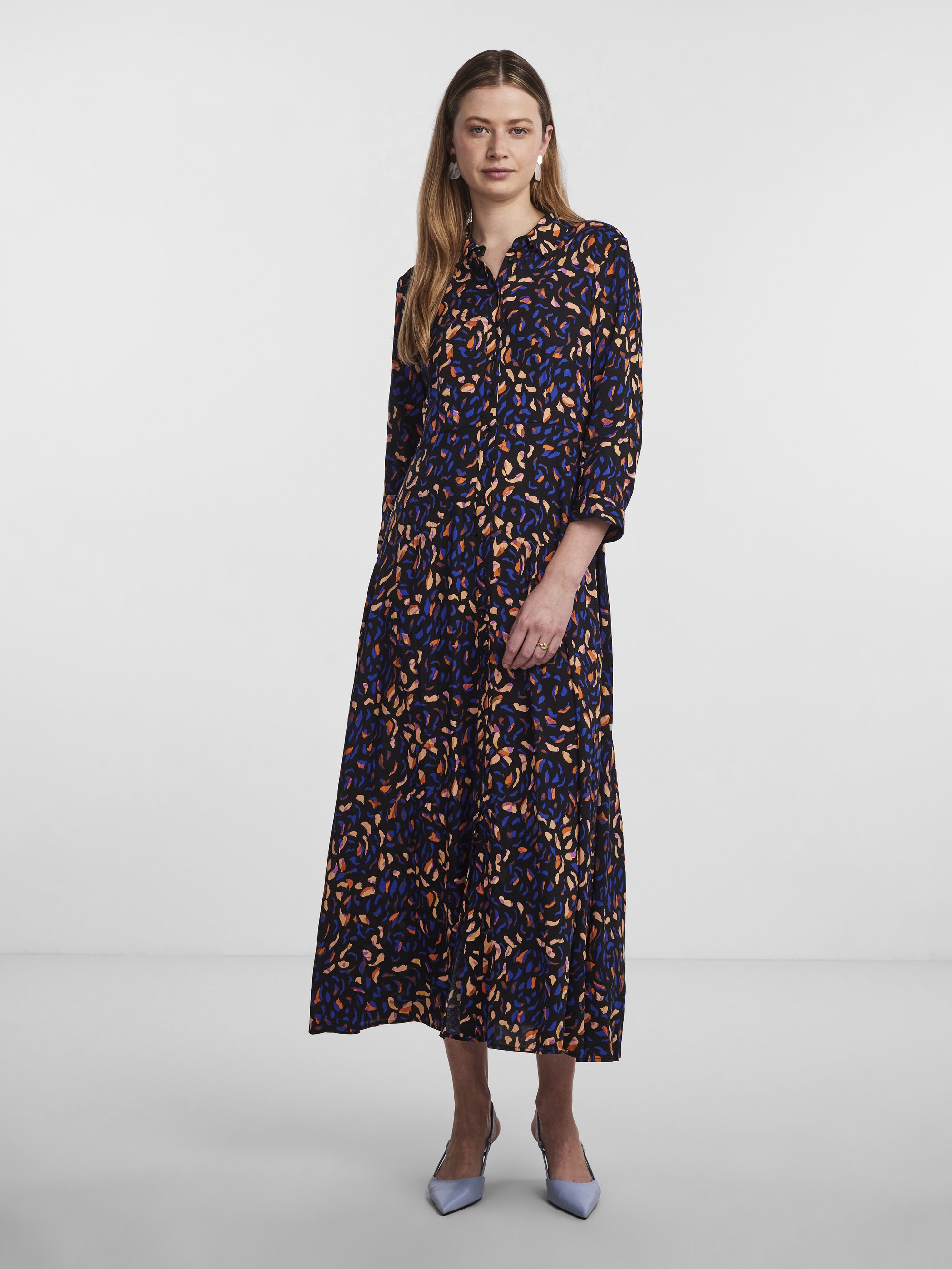 Robe Stella McCartney Années 2000 – Imprimé Abstrait Noir/bleu – Taille M – Occasion TB