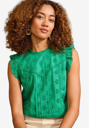 REGULAR FIT - BRODERIE - Blouse - green