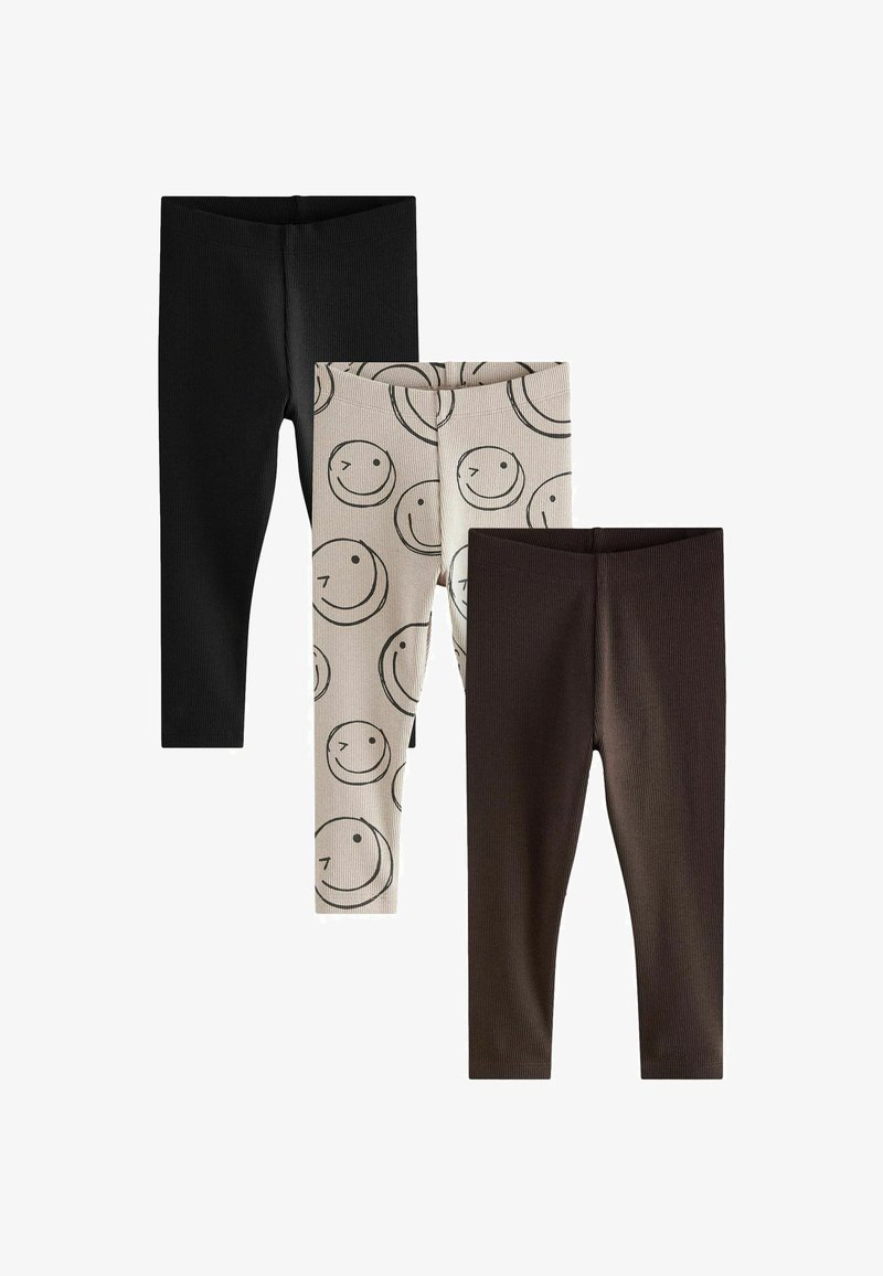 Next 3 PACK - Leggings - Pantaloni - black brown happy
