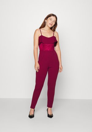 WAL G PETITE COCO RUFFLE JUMPSUIT - Ολόσωμη φόρμα - wine