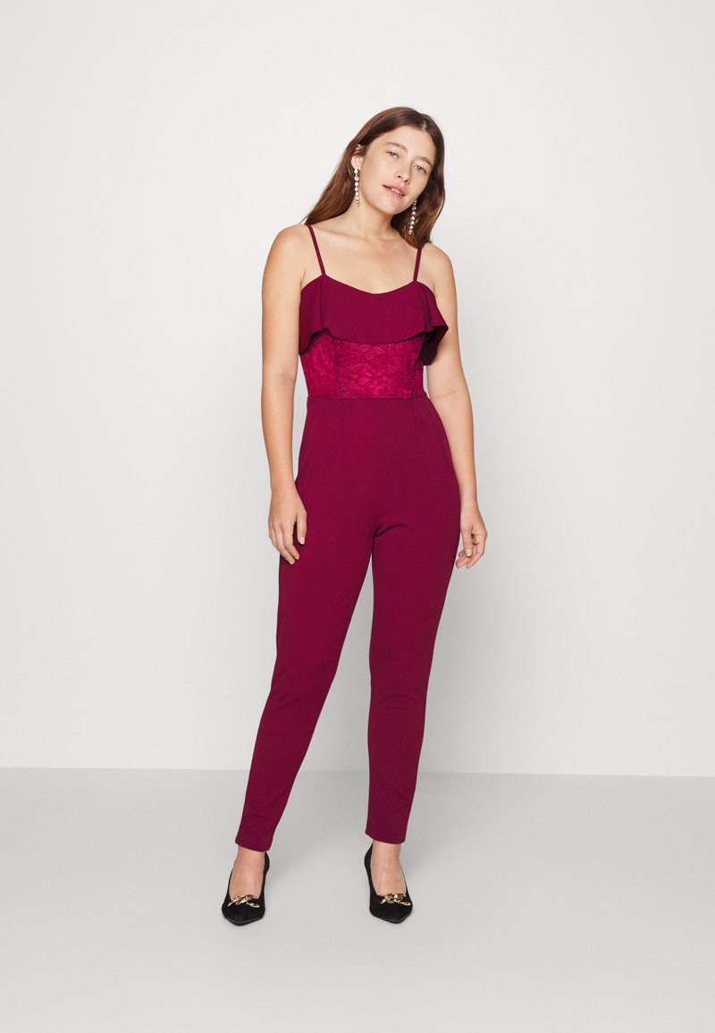 WAL G PETITE COCO RUFFLE JUMPSUIT Jumpsuit wine/dark red Zalando.ie