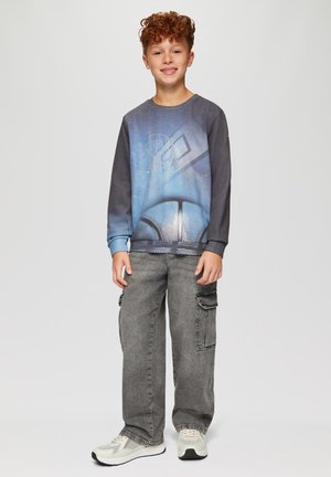 s.Oliver MIT ALLOVER-FOTO-PRINT - Sweatshirt - hellblau
