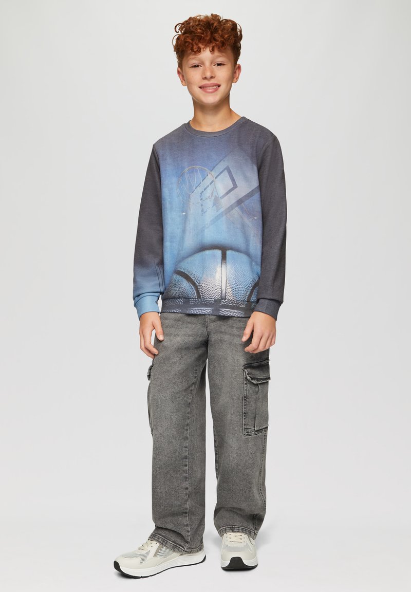s.Oliver MIT ALLOVER-FOTO-PRINT - Sweater - hellblau