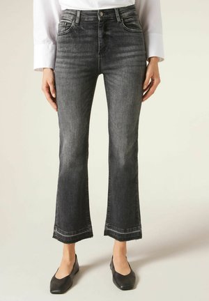 FLARE CROPPED - Vaqueros bootcut - dunkelgrau grey denim