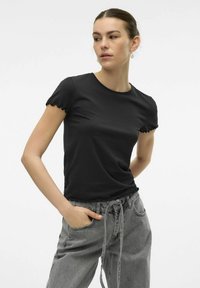 Vero Moda VMBARBARA SHORT ONECK - Basic póló - black