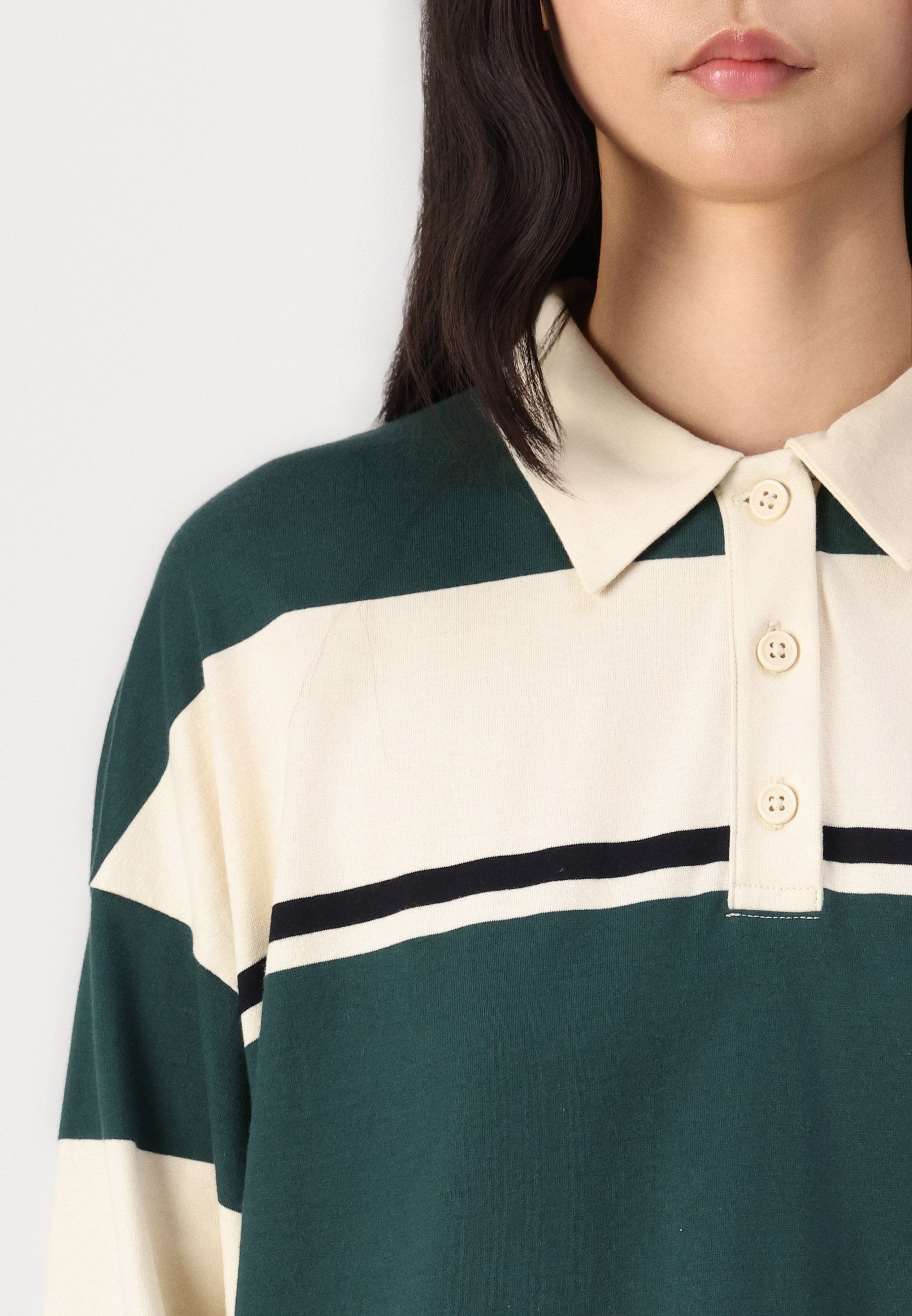 Weekday EMMA STRIPED OVERSIZED LONG SLEEVE - Polo shirt