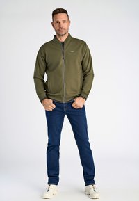 Jack's Sportswear BASEBALL COLLAR - Vetoketjullinen college - army