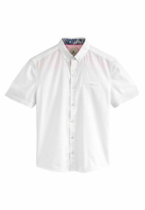 TEXTURED SHORT SLEEVE  - REGULAR FIT - Vapaa-ajan kauluspaita - white