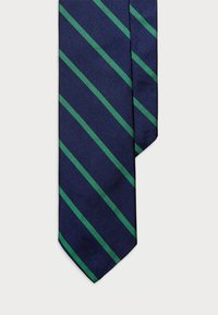 STRIPED SILK REPP TIE - Slips - navy/green