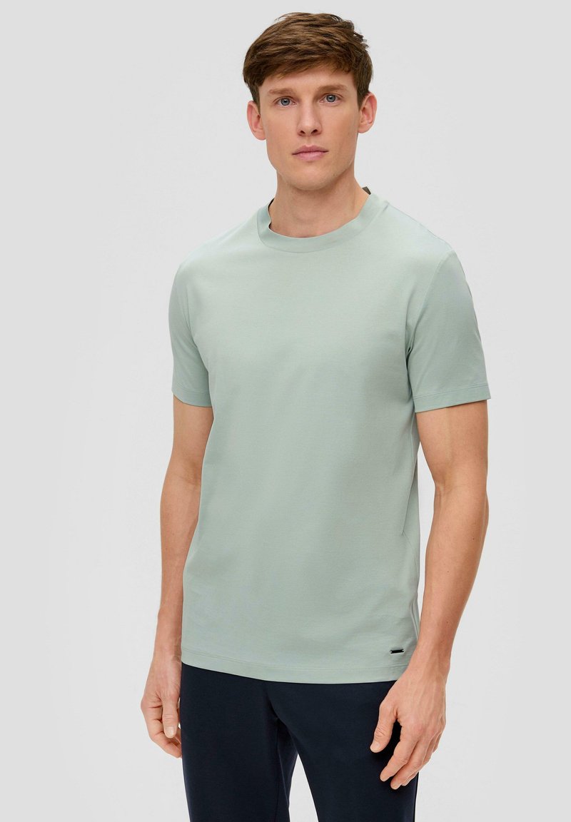 s.Oliver BLACK LABEL MIT CREW NECK - Jednoduché tričko - salbeigrün
