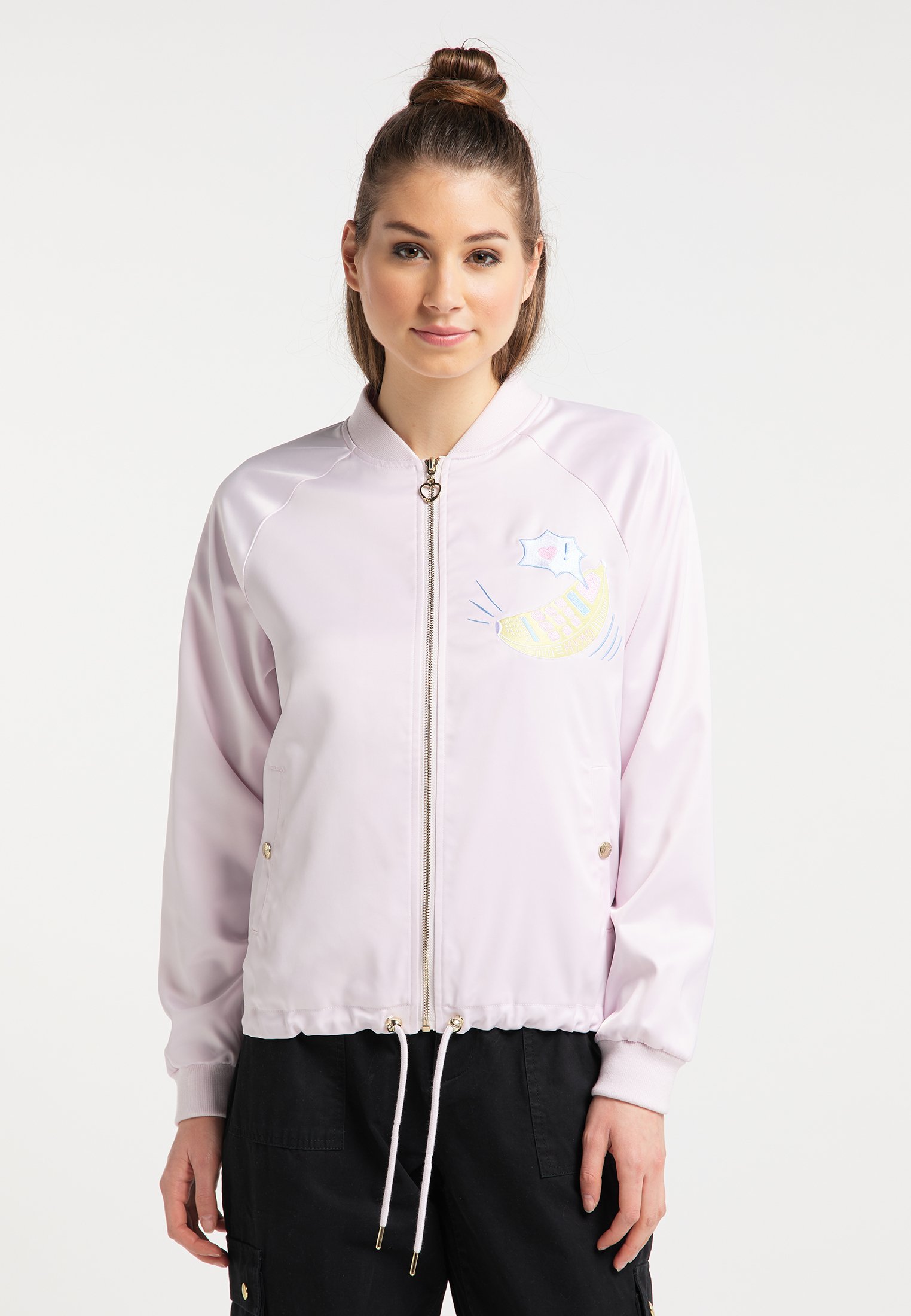 wmns hooligans satin bomber jacket