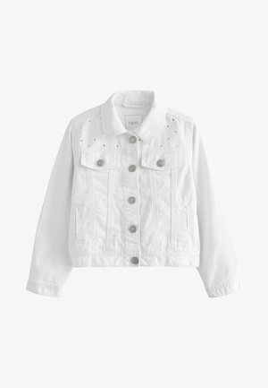 DIAMANTE DENIM WESTERN JACKET - Spijkerjas - white