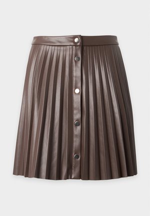 VILA, VIAMINA BUTTON SKIRT  - Minijupe - coffee bean/gold-coloured