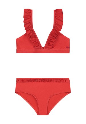 BELLA FIXED - HIPSTER SET - Bikini - red hibiscus